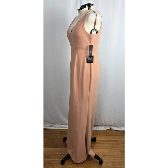 Lulus Formal Party Dress Women's XL Peach Sleeveless Maxi Deep V-Neck NWT - Picture 10 of 16